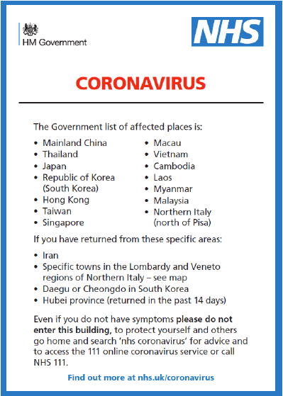 Infographic about coronavirus policies 